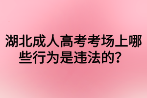 湖北成人高考考場上哪些行為是違法的？