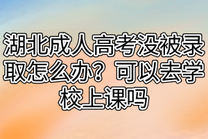 湖北成人高考沒被錄取怎么辦？可以去學(xué)校上課嗎