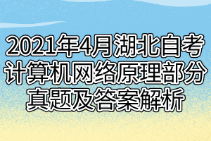 2021年4月湖北自考計(jì)算機(jī)網(wǎng)絡(luò)原理部分真題及答案解析