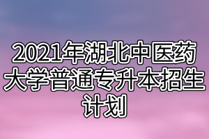 2021年湖北中醫(yī)藥大學普通專升本招生計劃