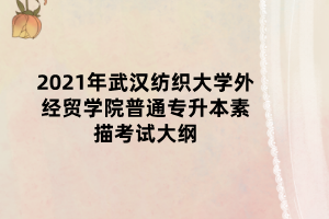 2021年武漢紡織大學外經貿學院普通專升本素描考試大綱