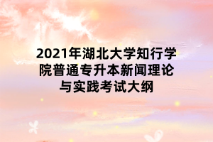 2021年湖北大學(xué)知行學(xué)院普通專升本新聞理論與實(shí)踐考試大綱