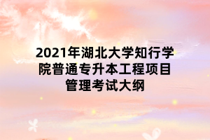 2021年湖北大學(xué)知行學(xué)院普通專升本工程項(xiàng)目管理考試大綱