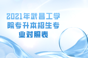 2021年武昌工學(xué)院專升本招生專業(yè)對照表