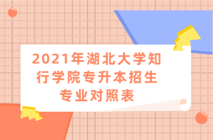 2021年湖北大學知行學院專升本招生專業(yè)對照表