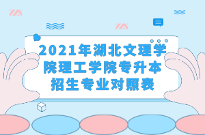 2021年湖北文理學(xué)院理工學(xué)院專升本招生專業(yè)對照表