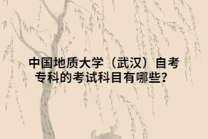 中國地質(zhì)大學(xué)（武漢）自考?？频目荚嚳颇坑心男?？