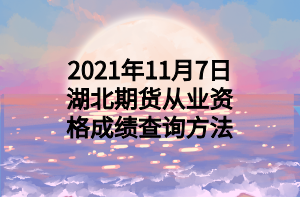 2021年11月7日湖北期貨從業(yè)資格成績(jī)查詢方法 (1)