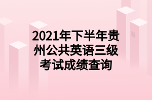 2021年下半年貴州公共英語(yǔ)三級(jí)考試成績(jī)查詢(xún)