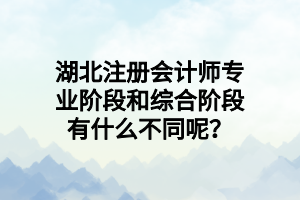 湖北注冊(cè)會(huì)計(jì)師專業(yè)階段和綜合階段有什么不同呢？