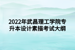 2022年武昌理工學(xué)院專升本設(shè)計(jì)素描考試大綱