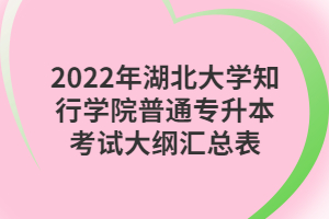 2022年湖北大學知行學院普通專升本考試大綱匯總表