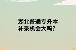 湖北普通專升本補錄機會大嗎？