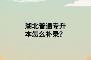湖北普通專(zhuān)升本怎么補(bǔ)錄？
